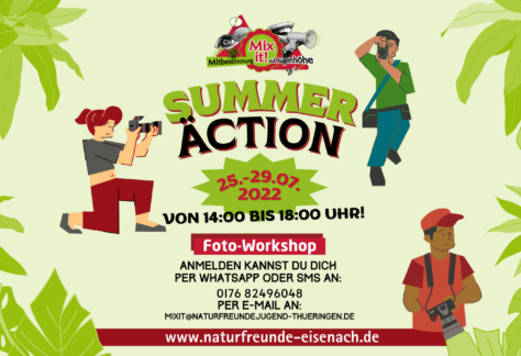 Dieses Jahr findet die dritte Summeräction der Naturfreundejugend in Eisenach statt! Mehr Informationen zum Ablauf und zur Anmeldung findest du hier! 