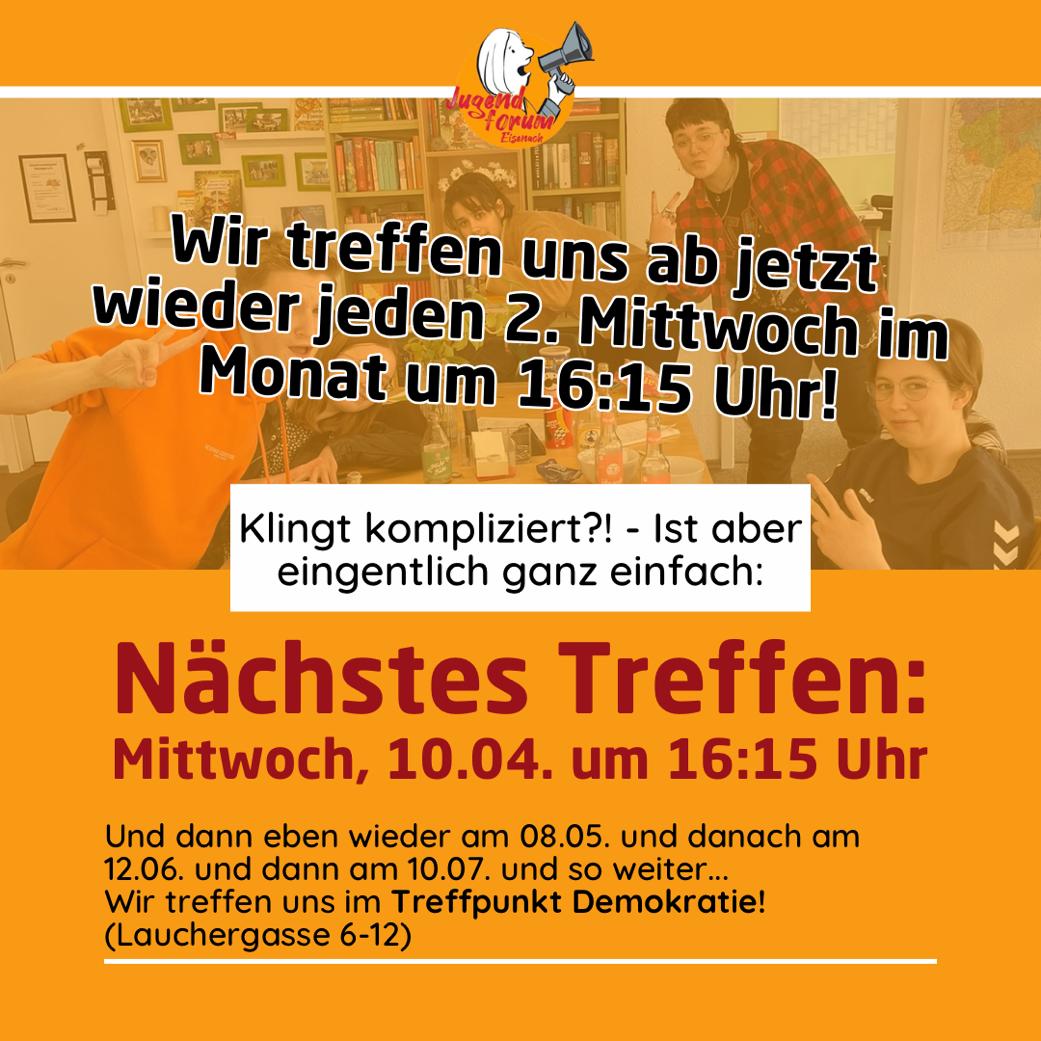 Featured image for “Die Treffen des Eisenacher Jugendforums finden wieder statt!”