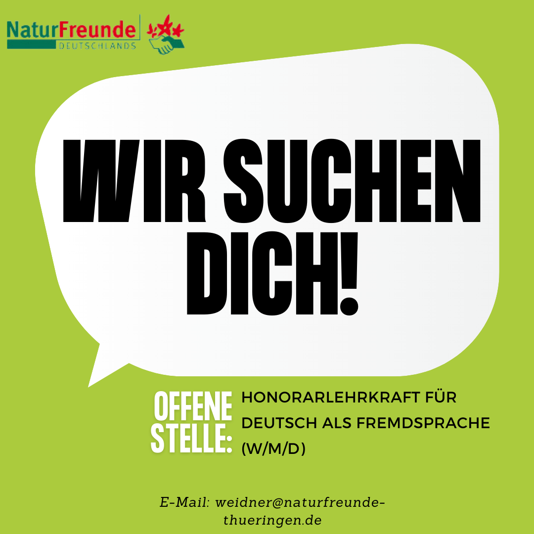 Featured image for “Honorarlehrkraft für Deutsch als Fremdsprache ab sofort gesucht!”